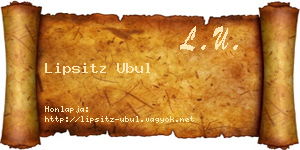 Lipsitz Ubul névjegykártya